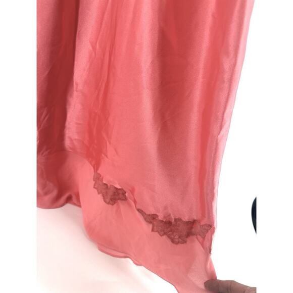 Jones New York Satin Slip Dress Gown Small Midi Fairycore Salmon Peach DD04 - Picture 8 of 15